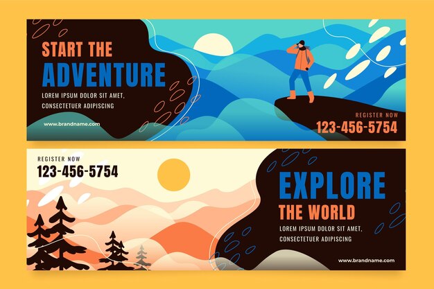 Conjunto de banners de aventura