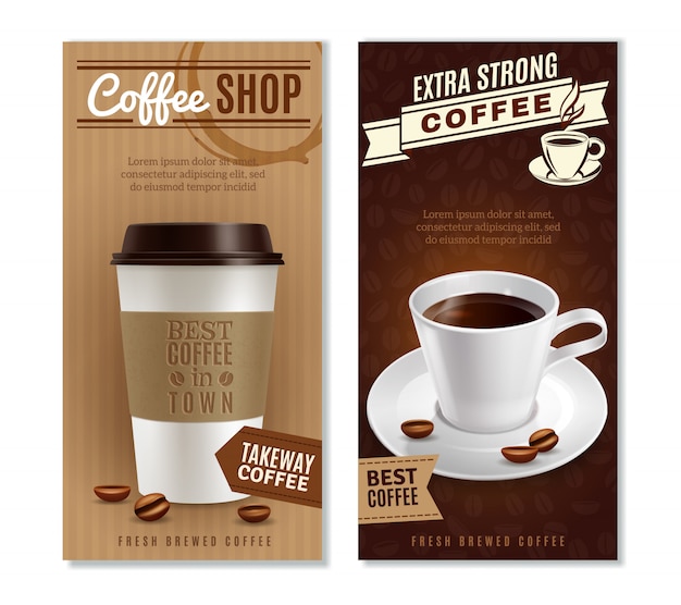 Vector gratuito conjunto de banners de café