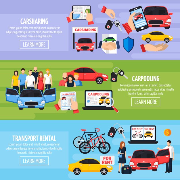 Conjunto de Banners de Carsharing