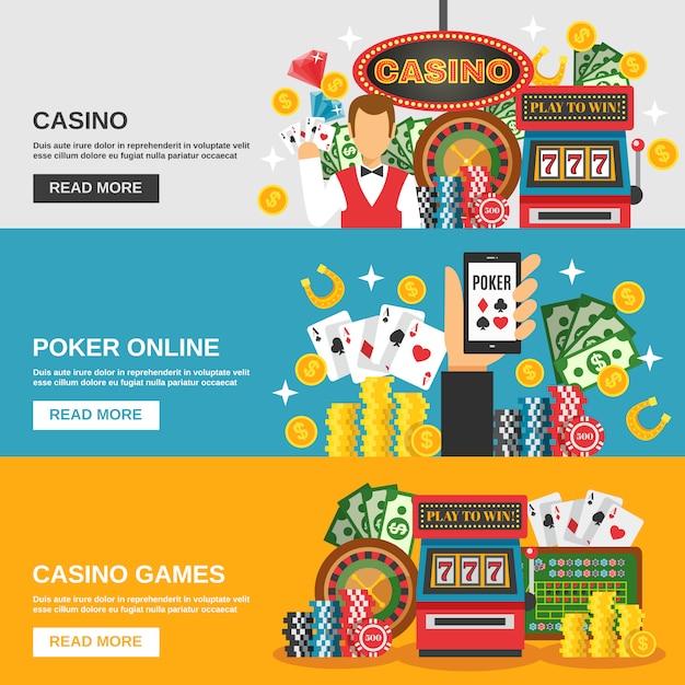 Conjunto de banners de casino