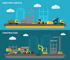 Vector gratuito conjunto de banners de construcción