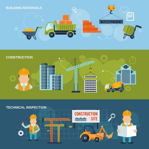 Conjunto de Banners de construcción
