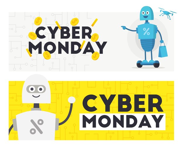 Conjunto de banners de Cyber Monday