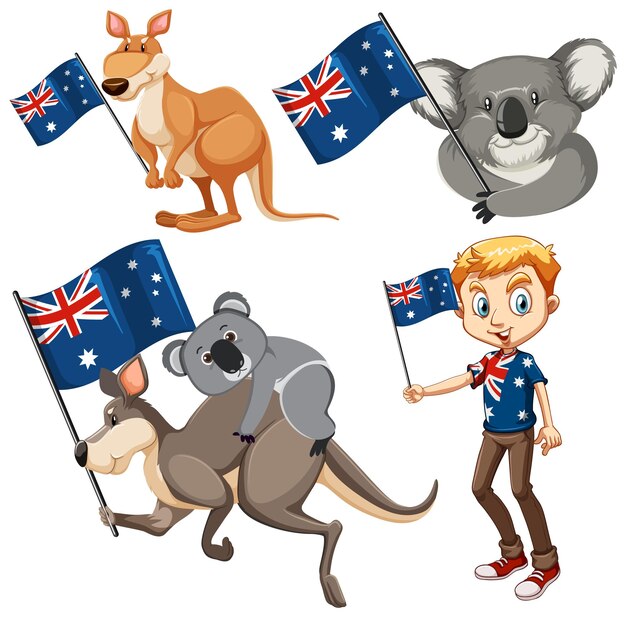 Conjunto de banners del día de Australia