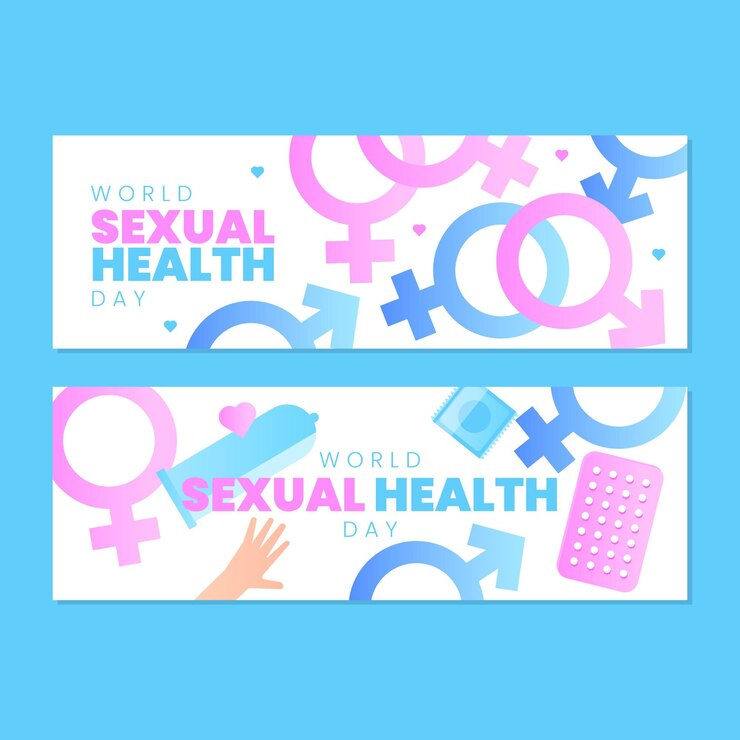 Vector gratuito conjunto de banners del día mundial de la salud sexual degradado
