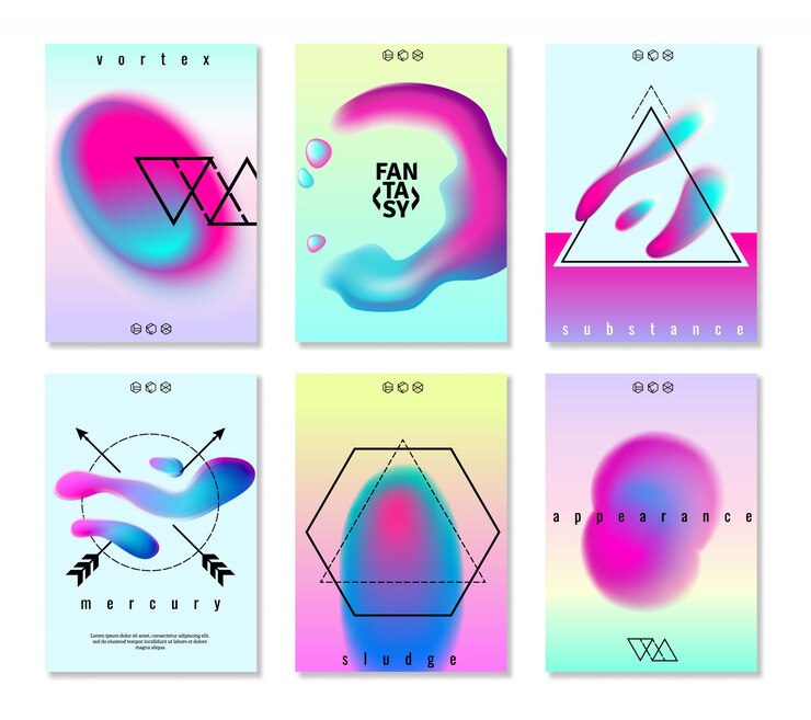 Vector gratuito conjunto de banners de diseño degradado