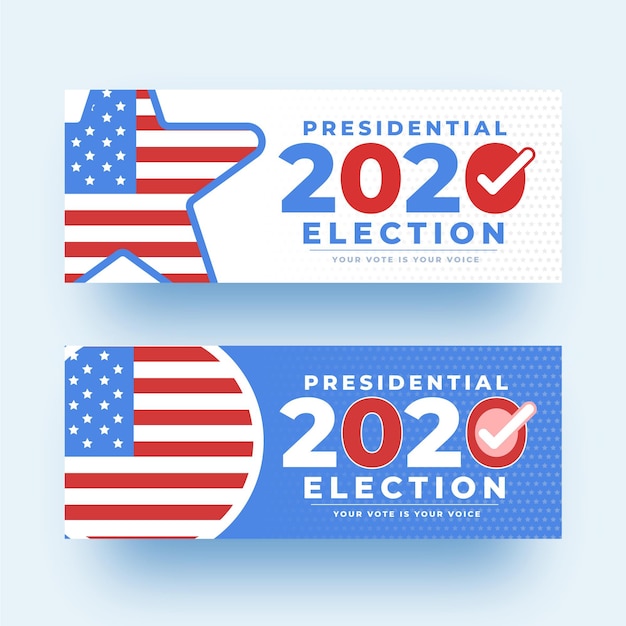 Conjunto de banners de elecciones presidenciales estadounidenses de 2020