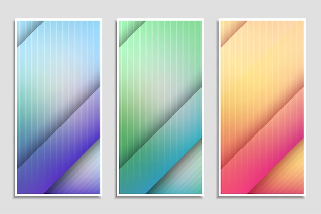 Conjunto de banners con estilo colorido abstracto