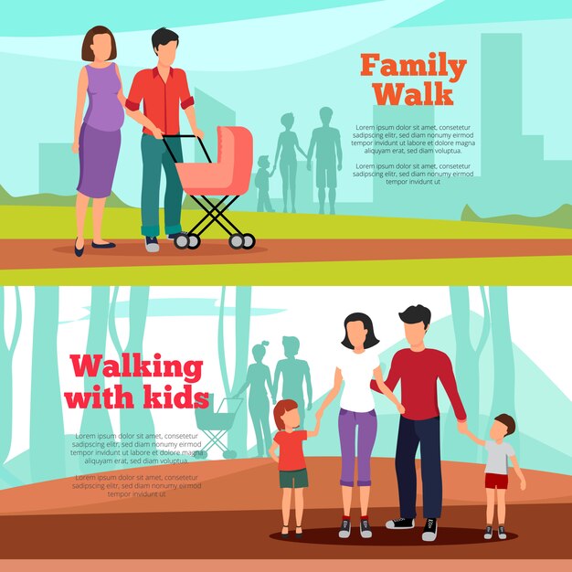 Conjunto de Banners Familiares