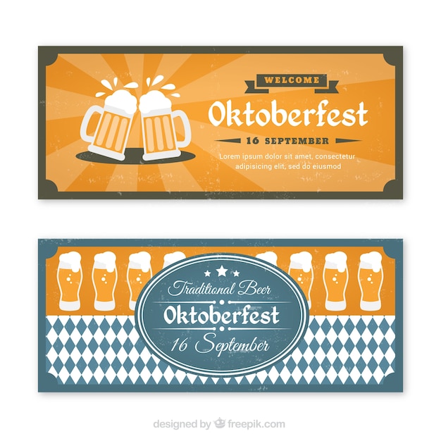 Vector gratuito conjunto de banners para la fiesta alemana de la cerveza