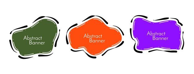 Conjunto de banners de forma colorida de diseño geométrico moderno abstracto