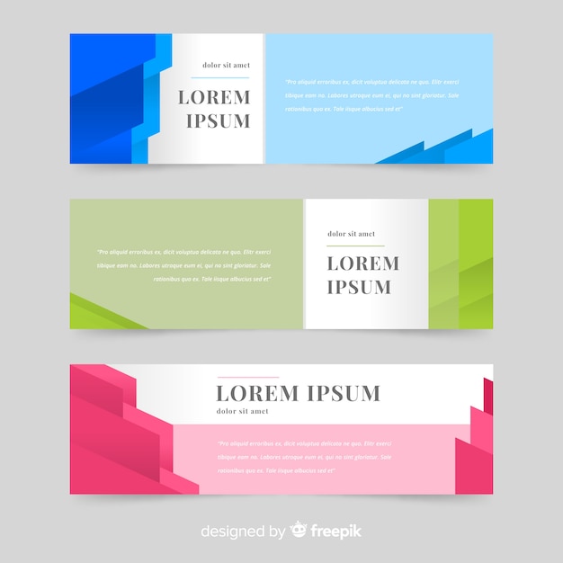 Conjunto de banners con formas geométricas