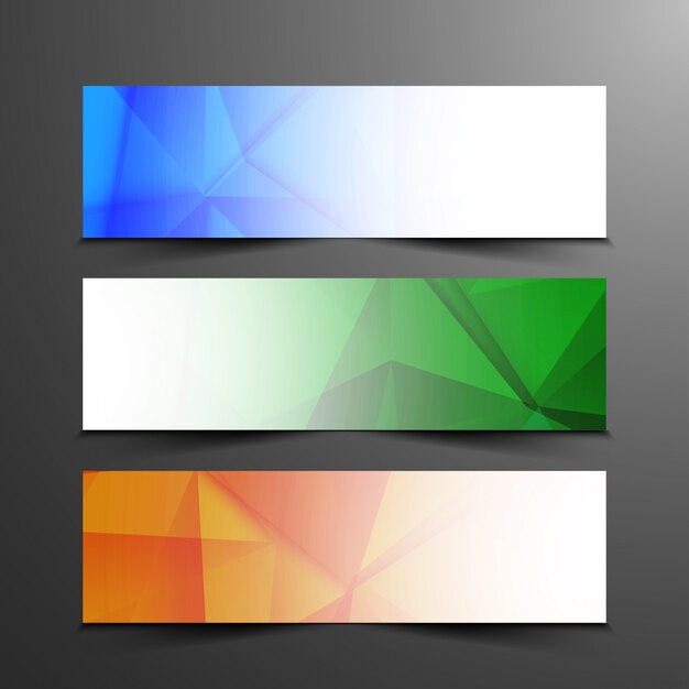 Conjunto de banners geométricos coloridos abstractos