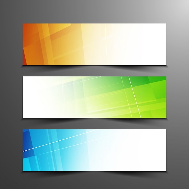 Conjunto de banners geométricos coloridos abstractos