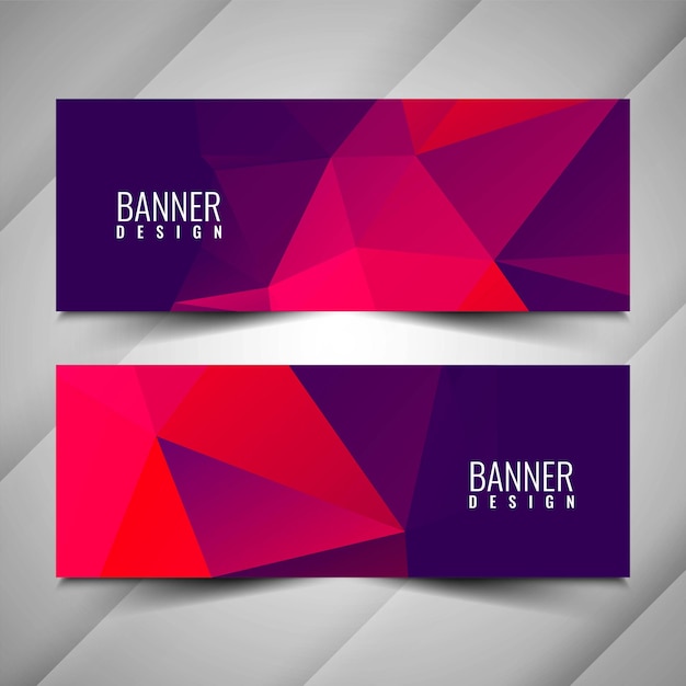 Conjunto de banners geométricos modernos abstractos