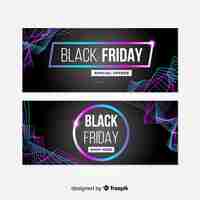 Vector gratuito conjunto de banners gradiente de viernes negro