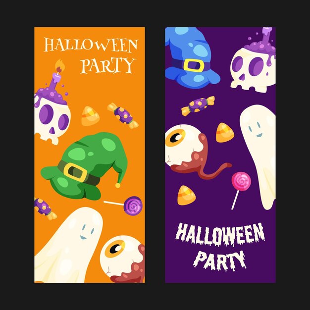 Conjunto de banners de halloween