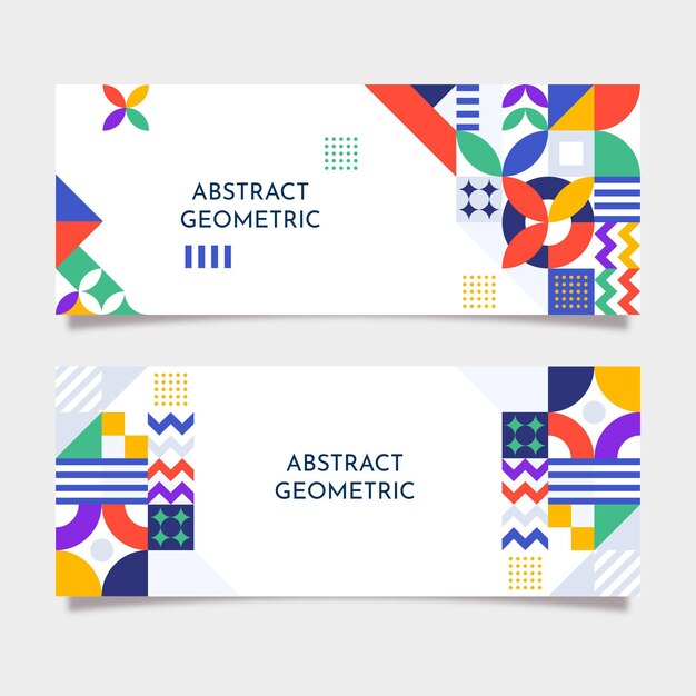 Conjunto de banners horizontales de mosaico plano.