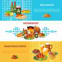 Vector gratuito conjunto de banners horizontales planas oktoberfest