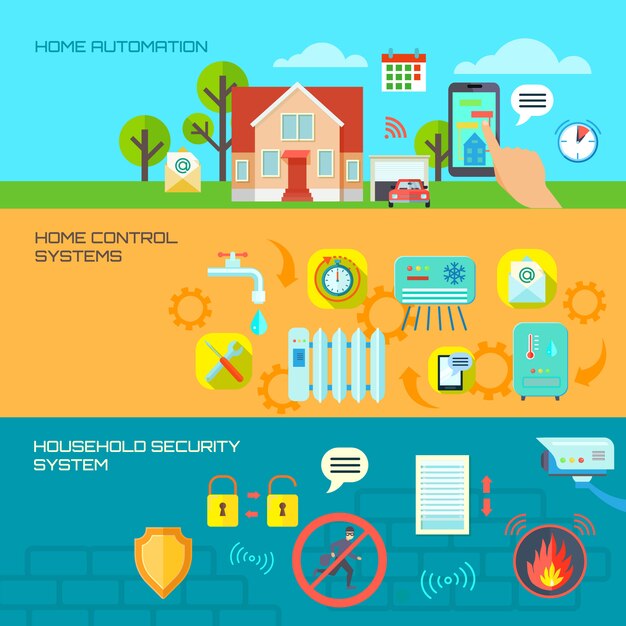 Conjunto de Banners horizontales Smart House