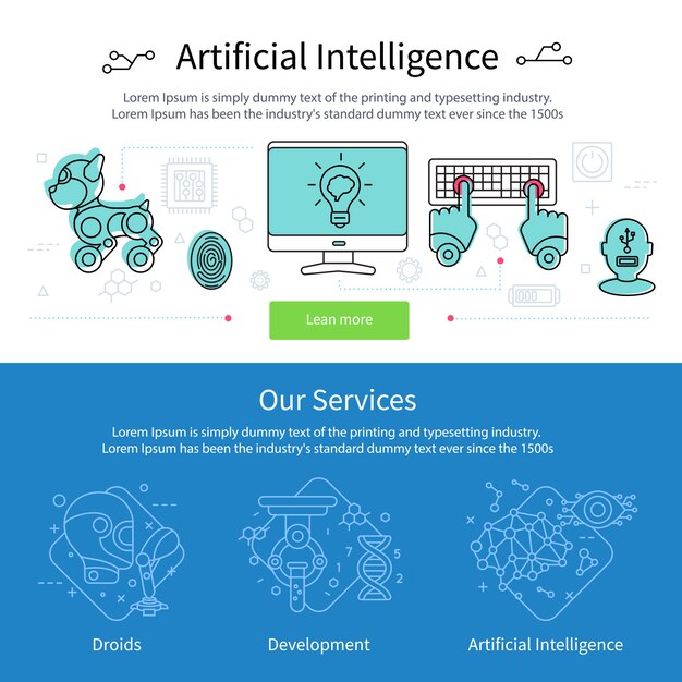 Conjunto de banners de inteligencia artificial