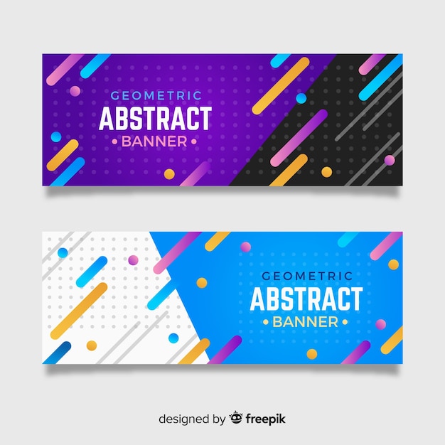 Vector gratuito conjunto de banners modernos con diseño abstracto