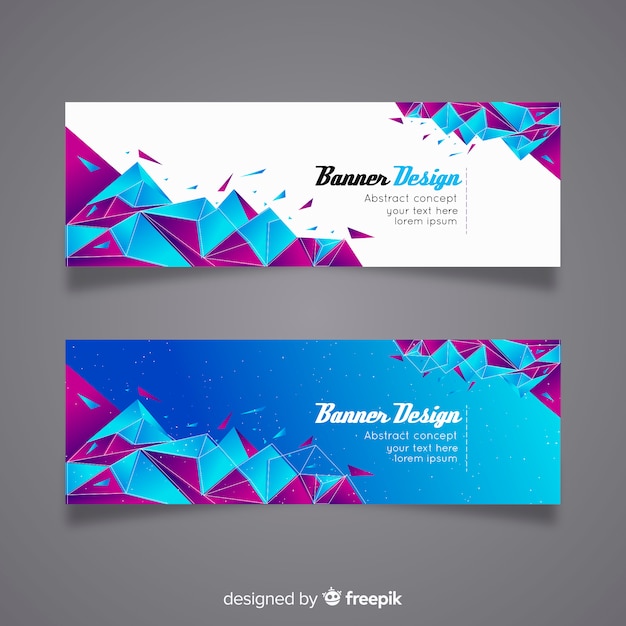 Conjunto de banners modernos con diseño abstracto