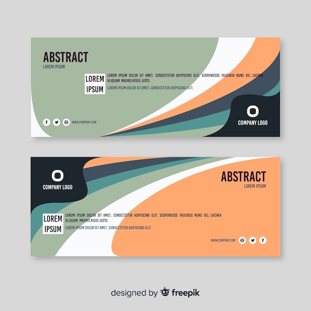 Conjunto de banners modernos con diseño abstracto