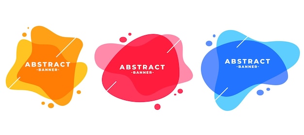 Conjunto de banners modernos de marco de colores abstractos