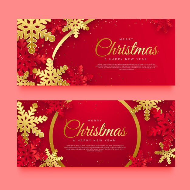 Conjunto de banners de navidad realista