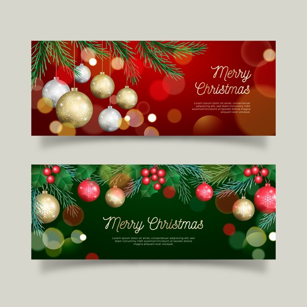 Conjunto de banners de navidad realista