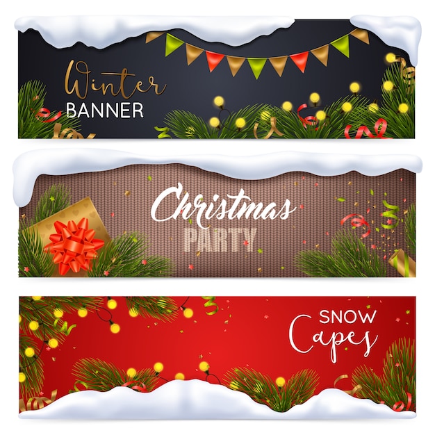 Conjunto de banners de navidad