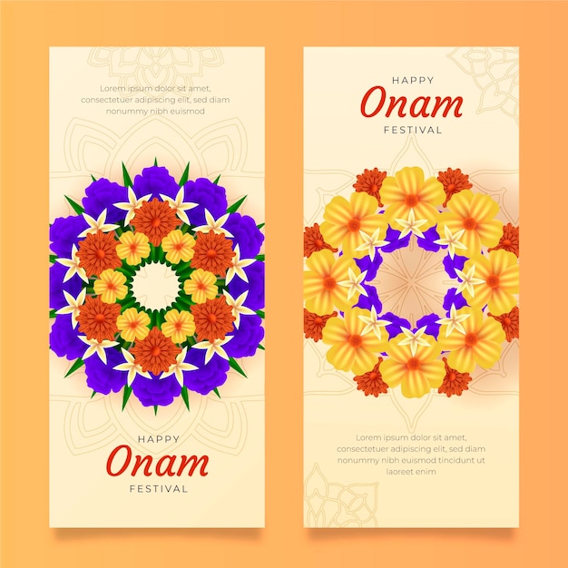 Conjunto de banners onam realista.