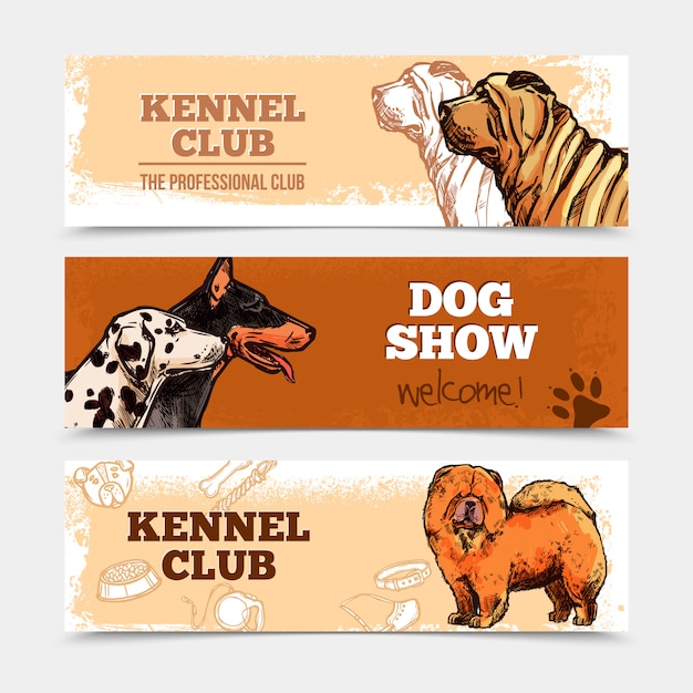 Conjunto de Banners de perros