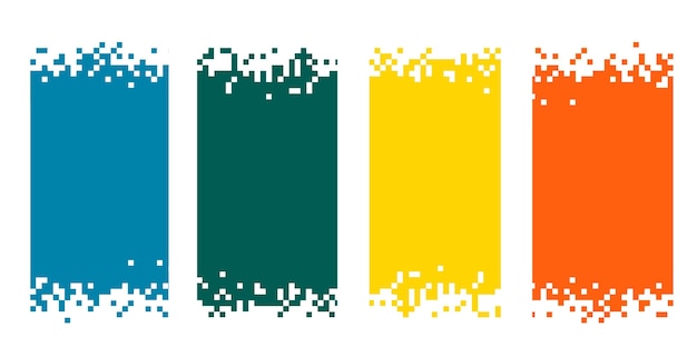 Conjunto de banners de píxeles coloridos