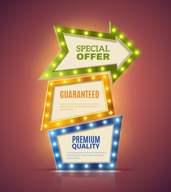 Vector gratuito conjunto de banners premium ligero