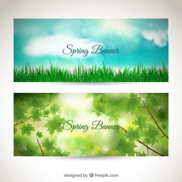 Conjunto de banners de primavera