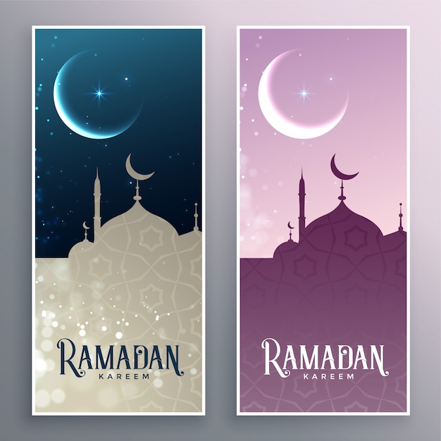 Conjunto de banners de ramadan kareem