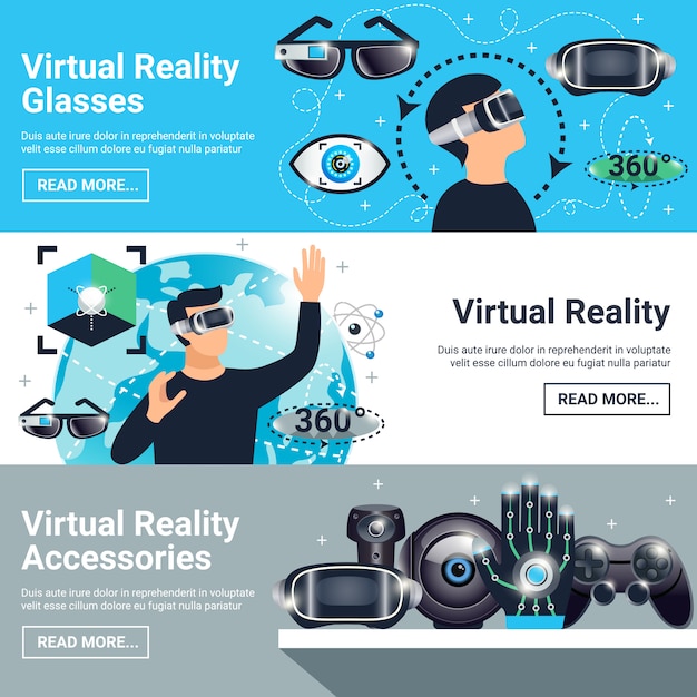 Conjunto de banners de realidad virtual