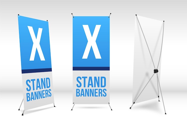 Vector gratuito conjunto de banners de stand x