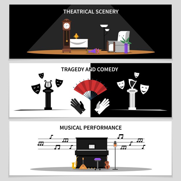 Conjunto de Banners de teatro