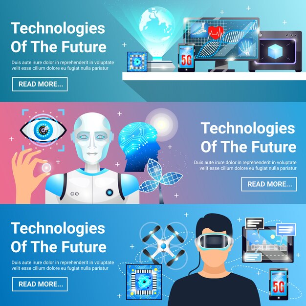 Conjunto de Banners de Tecnologías Futuras