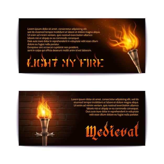 Vector gratuito conjunto de banners torch