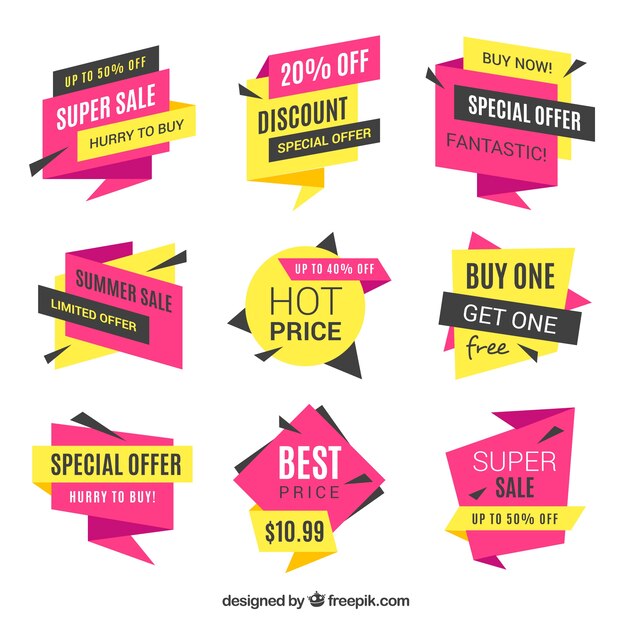 Conjunto de banners de venta