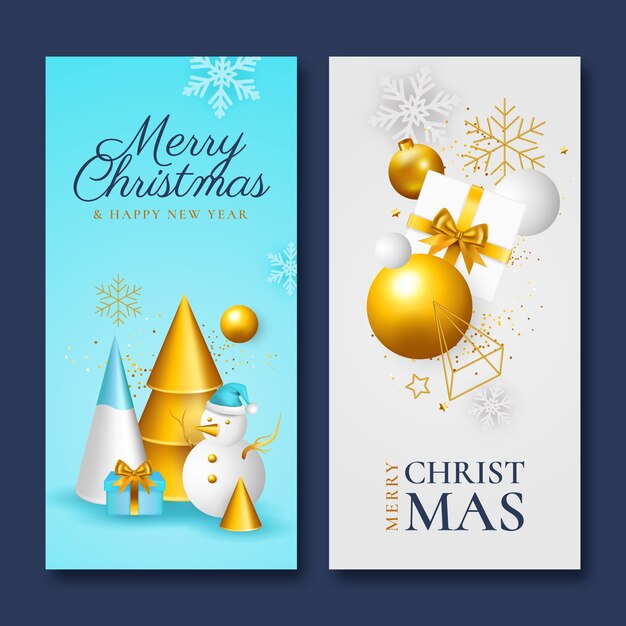 Conjunto de banners verticales de celebración de temporada navideña