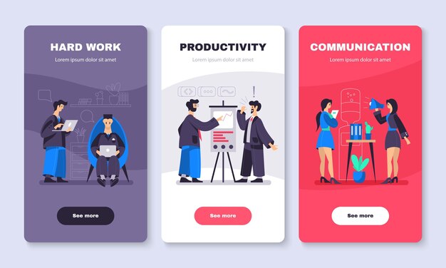 Conjunto de banners verticales de negocios.