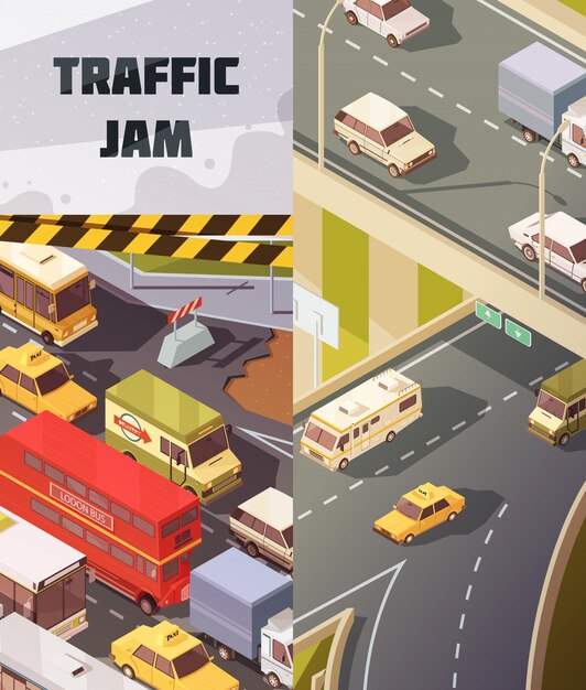 Conjunto de Banners Verticales de Transporte