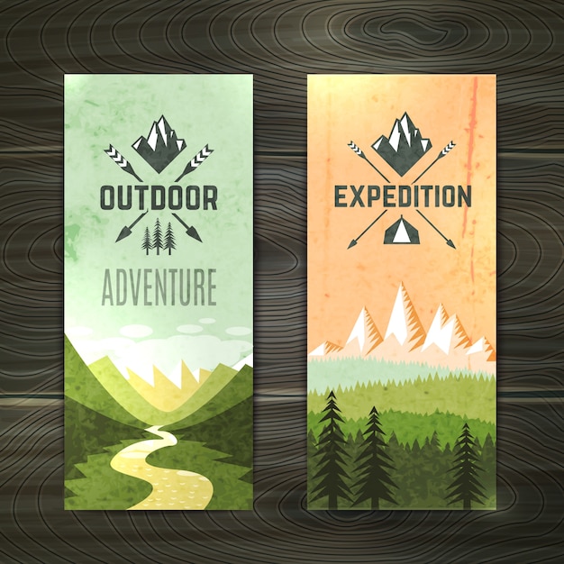 Conjunto de banners verticales de turismo