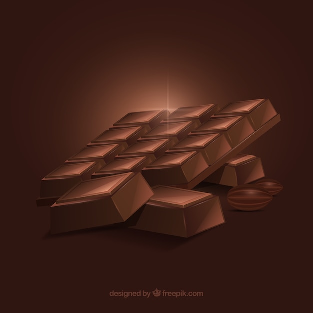 Vector gratuito conjunto de barras de chocolate en estilo realista