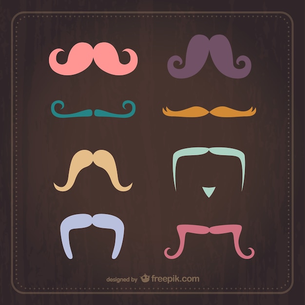 Conjunto de bigotes vintage vector